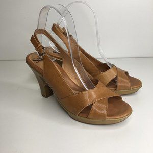 Sofft Sling Back  Heel Brown Sandal Size 8.5
